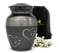 Medium Pet Urns for Dogs Ashes - Urn for Dogs & Cats - Honor Your Loved Furry Friend with Pet Cremation Urns - Paw Print Urn for Cats (Slate Gray, Medium)