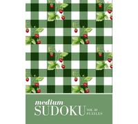 Medium Sudoku: Pretty Travel Size Vintage Gingham Sudoku Puzzle Large Print