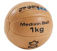 Medizinball Fitnessball Gewichtsball Rehaball aus Echtem Leder 19 cm, 1 kg