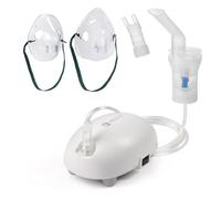 MEDLOT Nébuliseur Médical Électrique Compresseur - Inhalateur Aérosol avec Masque Adulte et Enfant, Embouts Nasal et Buccal - Traitement Asthme, Rhume et Affections Respiratoires, Moteur CC, Blanc