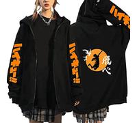 MEDM Anime Jual KAOS Karasuno Haikyuu Cosplay Zip Up Hoodie Femmes Hommes Harajuku Sweat-Shirt Karasuno Lycée Manga Zip Veste Manteaux-Style5||L