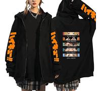 MEDM Anime Jual KAOS Karasuno Haikyuu Cosplay Zip Up Hoodie Femmes Hommes Harajuku Sweat-Shirt Karasuno Lycée Manga Zip Veste Manteaux-Style1||S