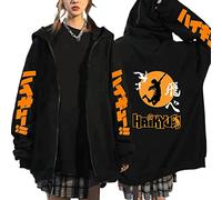 MEDM Anime Jual KAOS Karasuno Haikyuu Cosplay Zip Up Hoodie Femmes Hommes Harajuku Sweat-Shirt Karasuno Lycée Manga Zip Veste Manteaux-Style6||M