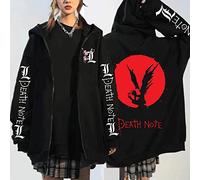 MEDM Note De Mort Hoodies Anime Japonais Men/Femmes Streetwear Harajuku Manga Graphique Zip Up Vestes Vêtements Death Note Sweatshirts-style6||M