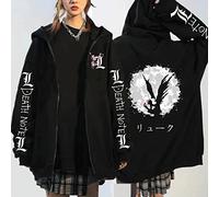 MEDM Note De Mort Hoodies Anime Japonais Men/Femmes Streetwear Harajuku Manga Graphique Zip Up Vestes Vêtements Death Note Sweatshirts-style3||L