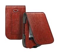 MEDMAX Étui de Protection pour Le Abbott Freestyle Libre 2 / Libre, Étui en cuir PU, Coque de Transport Léger Case avec Clip et Poignée pour Diabétiques (Brun)