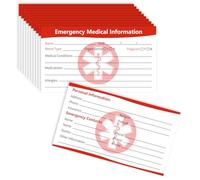 MEDMAX Lot de 10 cartes d'identification médicale d'urgence pour portefeuille, téléphone, poche et sacs à main
