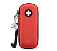 MEDMAX Sac à Médicaments avec l'étiquette d'alerte EPIPEN Inside, Trousse à Pharmacie Organisateur de médicaments Absorption des Chocs Coque Portable pour 2 EpiPen et allergie Meds (Rouge)