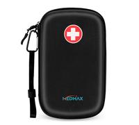 MEDMAX Sac à Médicaments Vide - Grand Trousse à Pharmacie Organisateur de médicaments Absorption des Chocs Coque Portable pour 3 EpiPen, Auvi Q, Spray Nasal, allergie Meds, L'asthme Inhaler (Noir)