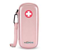MEDMAX Sac à Médicaments Vide - Trousse à Pharmacie Organisateur de médicaments Absorption des Chocs Coque Portable pour 2 EpiPen, Auvi Q, Spray Nasal, allergie Meds, L'asthme Inhaler (Or Rose)