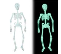 Mednkoku Glow in The Dark Skeleton 59.06 Pouces Halloween Squelette Grandeur Vie Suspendue Corps Lumineux Complet pour la Maison hantée DÉCORATIONS Halloween, Grandeur Naturelle