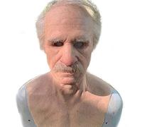 Mednkoku Masque facial réaliste, Masque de visage vieil réaliste de Noël Décor latex effrayant Full Head Creepy Rinde Cosplay accessoires