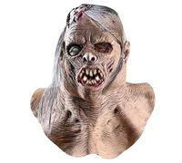 Mednkoku Masque Zombie Sanglant avec Les Cheveux effrayants Walking Dead Dead Creepy Halloween Costume Party Latex Horror Decoration Accessoires, Halloween Fancy Dress Costume
