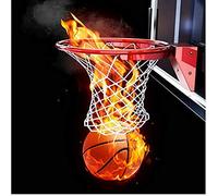 MeDnn Peinture en Diamant 5D 5D Bricolage Diamant Broderie Basket Diamant Point De Croix Diamant Peinture Mosaïque Basketball Feu 40x50cm