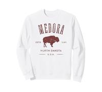 Medora North Dakota 1886 Bison Design Vieilli Souvenir Sweatshirt