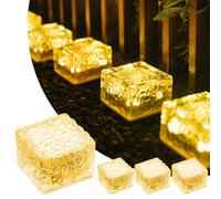 MEDOYOH 4 Pièce Lampe 4 LED Blanc Chaud Lumière Extérieure Solaire, Capteur de Lumière éclairage Pour Chemins Solaire Lumière de Brique pour Extérieure d'étang au Sol Voie Cour Jardin Terrasse