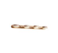 MEDPHZP Applique Murale linéaire en Pierre Naturelle, Style Ferme, en Bois, travertin Jaune, 2, 3 ou 4 Lampes, éclairage de Salle de Bain sur Miroir, éclairage LED Rotatif à 180° (Bois 70 cm)