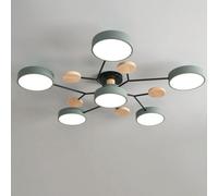 MEDPHZP Plafonnier LED Semi-encastré en Bois Moderne Sputnik, luminaire Nordique à molécule Blanche, éclairage de Plafond pour Salon, Chambre à Coucher, Salle à Manger, Bureau, Cuisine, Vert et Gris