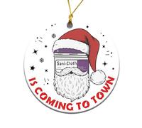 MEDROC Décorations de Noël pour infirmière 2025 - Imprimées sur les deux côtés, rondes en céramique de 7,6 cm, pour infirmière, assistante médicale, praticienne RN ER ICU, étudiante, travailleuse de