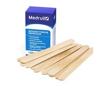 Medrull - Lot de 100 abaisse-langue - 1,8 cm x 15 cm - Spatules cire épilation - Pour application extérieure - Pour application de pommades ou de cires - Pour le bricolage - Bâtons de glace en bois