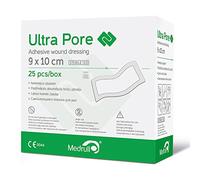 Medrull Pansements stériles - Pansements adhésifs stériles - Adhésion forte - Protège les coupures et les égratignures - Emballage individuel 9x10 cm (paquet de 25)