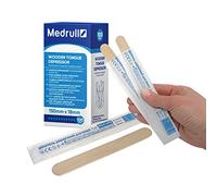 Medrull Spatules Abaisse-langue Adulte dimensions 1,8 x 15 cm Emballées individuellement dans un sac en papier pour appliquer des Pommades ou des cires à des fins Médicales 100 pieces
