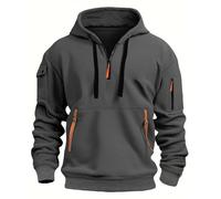 MEDUOLA Sweat à Capuche Homme Pull Homme Zippé Manches Longues Couleur Unie Sweatshirt épais Poche Kangourou Sweat pour Hiver et Automne