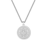 Medusa Collier pour femmes et hommes avec pendentif en forme de monstre avec cheveux de serpent avec symboles grecs anciens mythologie grecque bijoux cadeaux païens, Misura unica, Acier inoxydable,