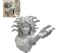 Medusa Hand Towel Holder, Greek Mythology Wall Sculpture Towel Rack, Gothic Sculpture Organizer Home Decor for Bathroom,Kitchen,Lavatory, Functional Art for Powder Rooms