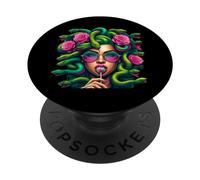 Medusa Hippie Psychedelic Snakes Greek Mythology PopSockets PopGrip Adhésif