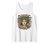Medusa Mythologie Grecque Cheveux Serpent Jolies Fleurs Art Floral Art Débardeur