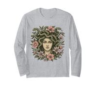 Medusa Mythologie Grecque Cheveux Serpent Jolies Fleurs Art Floral Art Manche Longue