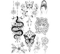 Medusa Tatouage serpent tatouages papillons Tatouage temporaire Faux tatouages temporaires P94