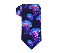 Méduse À La Lumière Noire Cravates Élégante Cravates Hommes Classique Cravate Homme Pour Mariages Travail Bureau