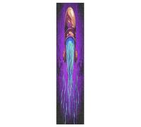 Méduse Aquarelle Dessin Animé Grip de Skateboard Bande Grip Antidérapante Auto-adhésif Griptape de Longboard Sans Bulles 9x33in,44x10in(1pcs)