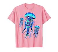 Méduse Bleu Marine Mer Océan Plongeur Surfer T-Shirt, Homme, Rose, M