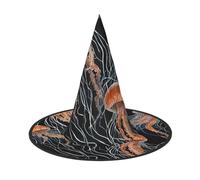 Méduse bleue et dorée - Chapeau de sorcière polyvalent imprimé pour femmes, hommes, adultes, décoration de fête d'Halloween amusante et élégante 1 pièce