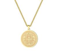 Méduse Collier pour homme et femme avec pendentif monstre en cheveux de serpent Symboles grecs anciens Mythologie grecque Bijoux Cadeaux païens, taille unique, Acier inoxydable, Pas de gemme