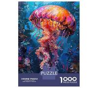 Méduse colorée 1000 Pièces Coffret Puzzle Puzzle Premium Carton Solide - DIY Familial Trop Amusant, Belle Déco, Cadeau D’Anniversaire pour Adultes Et Enfants 70x50cm/1000pcs