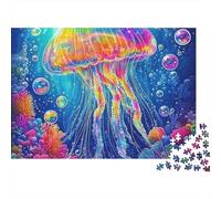 Méduse Colorée Puzzle pour Adultes 1000 Pièces Papier Bulles sous Marines Jeu de Puzzle Détente Décoration Maison 52x38cm/1000pcs