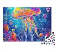 Méduse Colorée Puzzle pour Adultes Puzzle 1000 Pièces Corail sous Marin Relaxant Décoration Maison 52x38cm/1000pcs