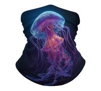 Méduse des Profondeurs Néon Écharpe Demi-Visage Multifonctionnel Bandana Étanche À La Poussière Headwrap pour Adulte Jogging Anti-UV Cache-Col