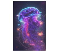 Méduse néon - Puzzle en Bois Adulte 1000 P - Challenge Puzzles - Adultes Et Enfants À Partir De 12 Ans 78×53cm