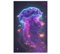 Méduse néon Puzzles Adulte - Puzzle en Bois 1000 Pièces - Challenge - Adultes Et Enfants Dès 12 Ans 78×53cm