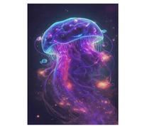 Méduse néon Puzzles De 500 Pièces pour Adultes Et Enfants Puzzle Impossible Jouets en Bois Jeu Stimulant 55×41cm