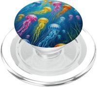 Méduse Ocean Art Case pour des Vibrations Marines colorées PopSockets PopGrip pour MagSafe