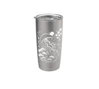 Méduse Océan Art Vintage Japonais Animaux Marins Esthétique Gobelet isotherme en acier inoxydable double paroi