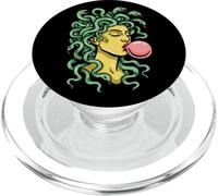 Méduse soufflant du Chewing-Gum Serpent Mythologie Féministe PopSockets PopGrip pour MagSafe