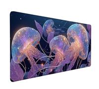 MéDuse Tapis de Souris XXL 800 x 300mm, Tapis Souris Rose sous Main Bureau avec Bords Cousus, Imperméable Mouse Pad Base en Caoutchouc Antidérapant Surface pour Gamer, PC, Cadeau Femme -lsy2603SS