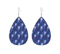 Méduses Bleues Et Violettes Enchanteresses Boucles D'Oreilles En Cuir Tendance Boucle D'Oreille Légères Boucles D'Oreilles Pour Quotidien Femme Fête Des Mères